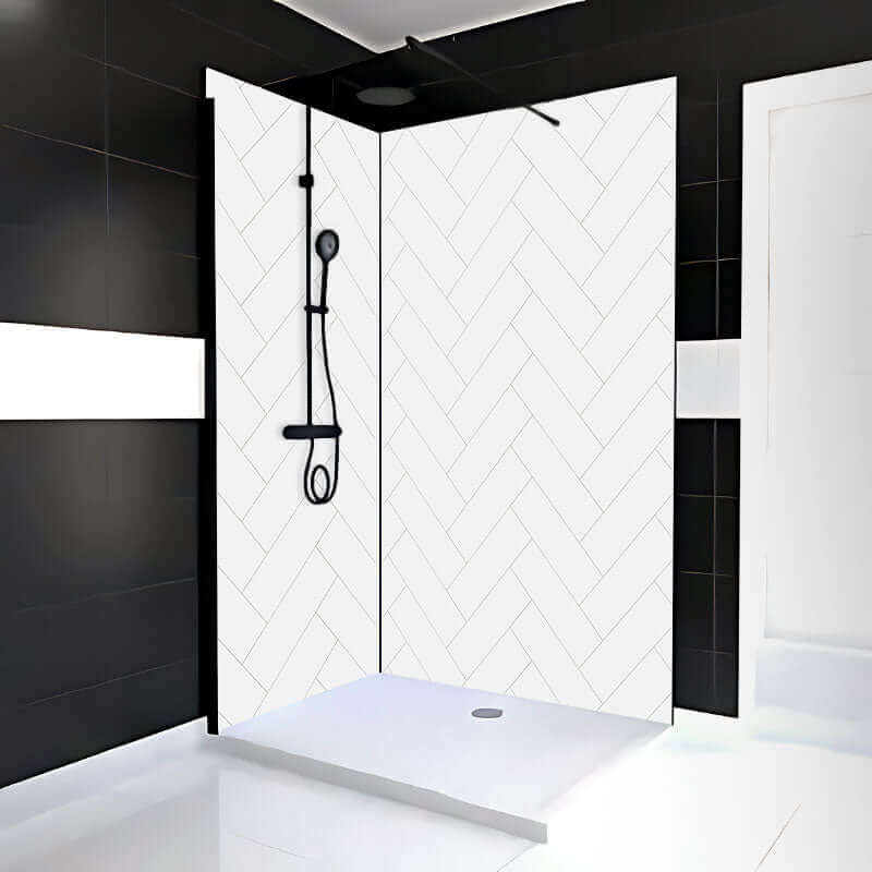Chevron Effect PVC Shower Wall
