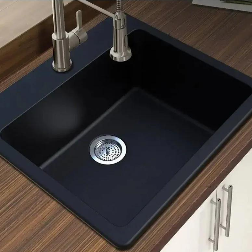 Black Countertop Quartz Sink 24"X 18"